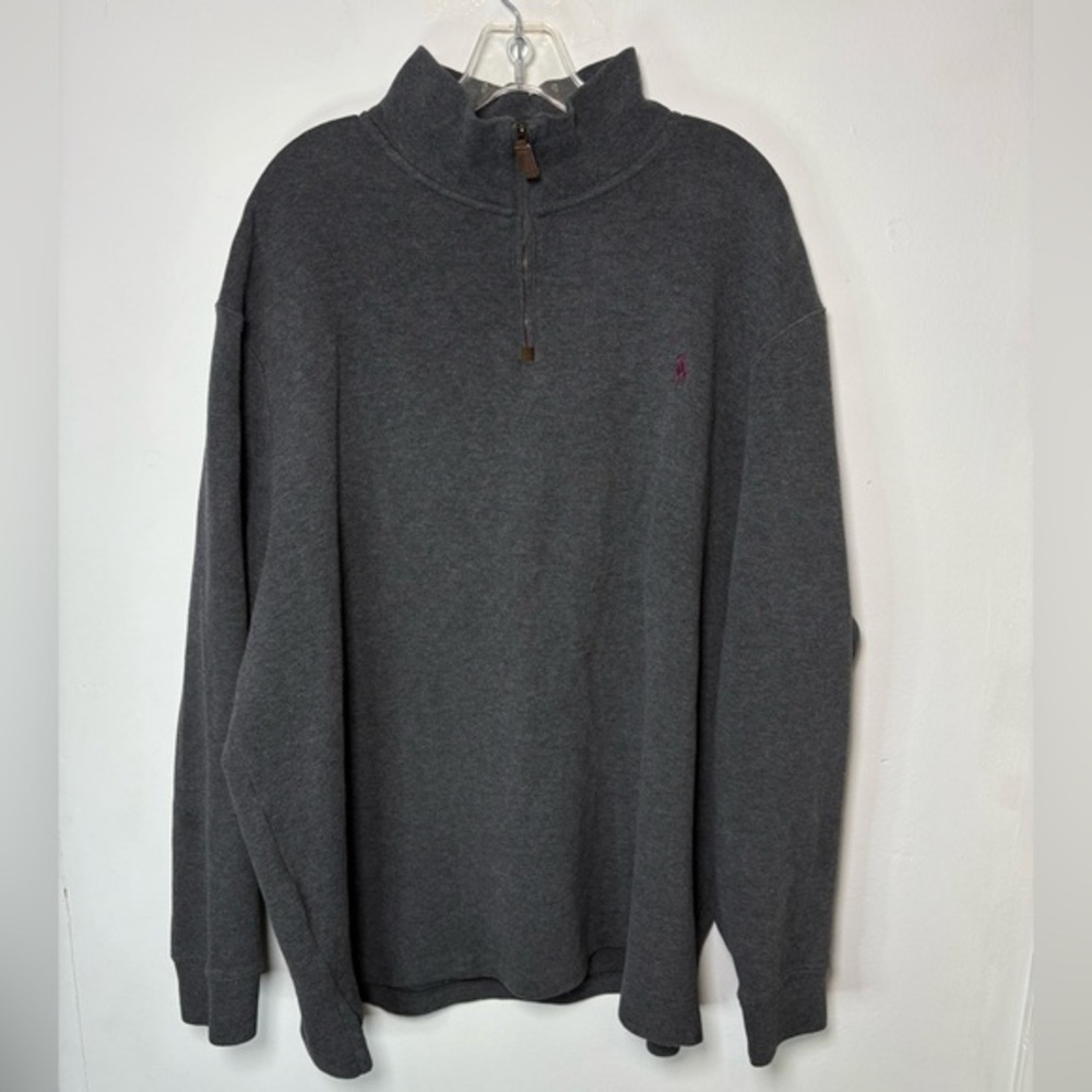 Ralph Lauren Charcoal Zip-Up Sweater size XXL 100%cotton casual